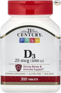 21st Century D 1000 iu Tablets 300-Count (3 Pack)