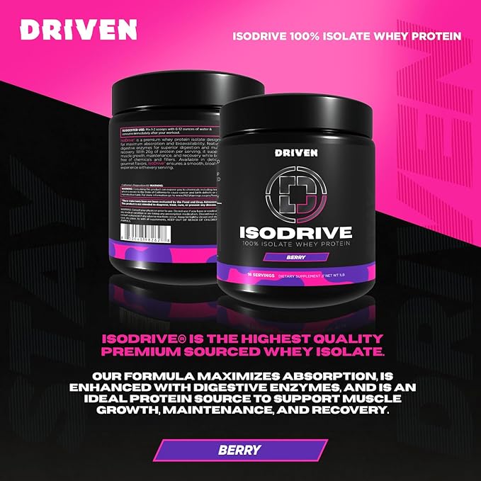 Driven Nutrition ISODRIVE Premium Whey Isolate (1lb Berry)