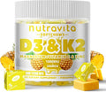 Nutravita Sugar-Free Vitamin D3 K2 Chews with Calcium + K2 (MK-7) Magnesium Citrate Vitamin C Extra Strength - Ultimate Absorption for Bone Muscle Teeth Immune Vegan - 60 Count-Pineapple Flavor