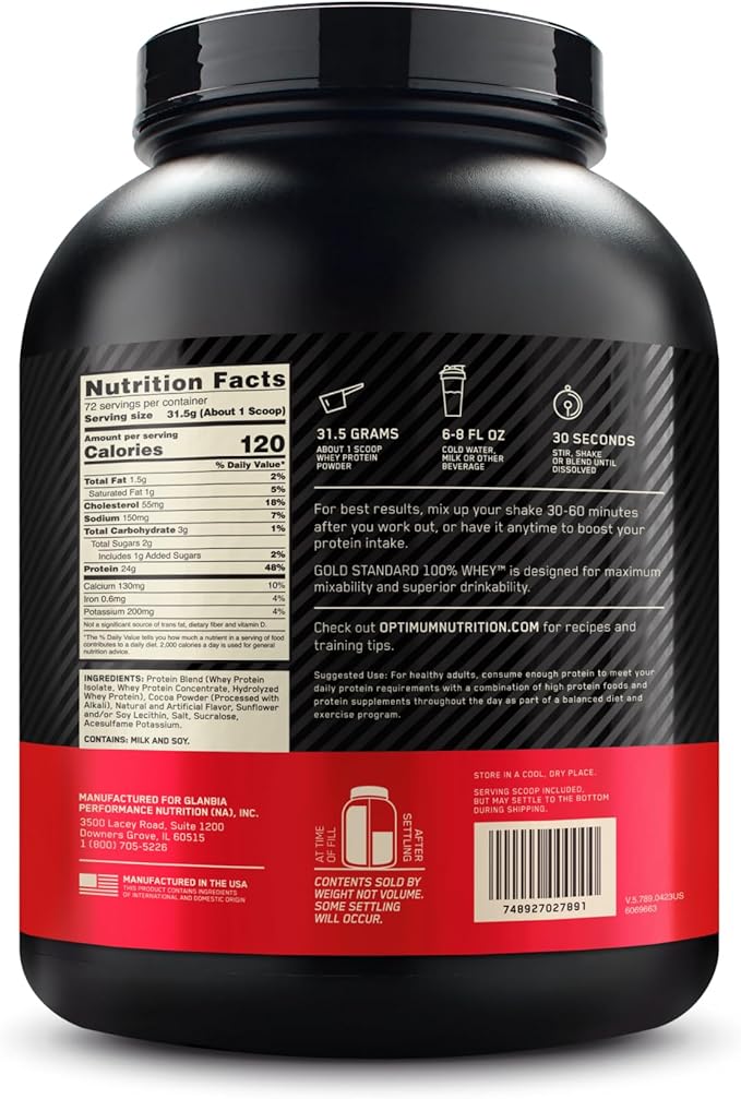 Optimum Nutrition Gold Standard 100% Whey Protein Powder Rocky Road 5 Pound (Packaging May Vary)