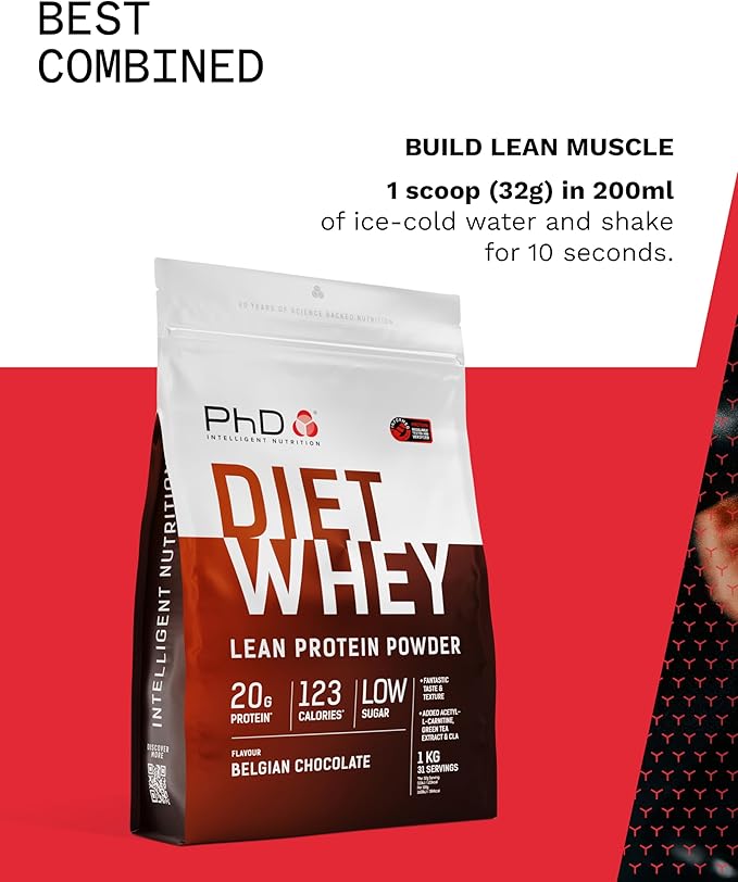 PhD Diet Whey 1kg Belgian Chocolate
