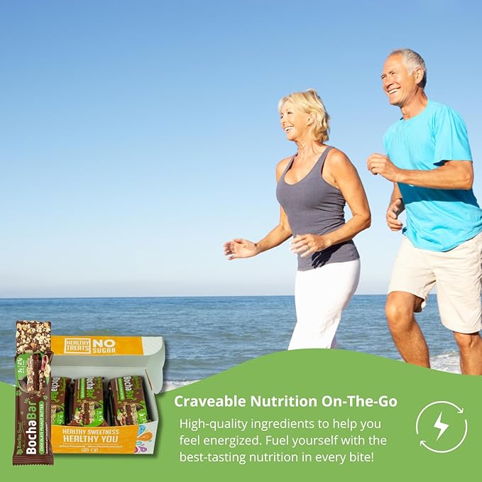 BochaSweet Keto Protein Bar Chocolate Peanut Butter BochaBar 21g Grass Fed Collagen Low Carb Keto-Friendly Gluten Free 12 Count
