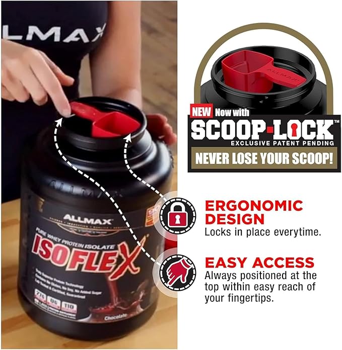 ALLMAX ISOFLEX Whey Protein Isolate Vanilla - 2 lb - 27 Grams of Protein Per Scoop - Zero Fat &amp Sugar - 99% Lactose Free - Gluten Free &amp Soy Free - Approx. 30 Servings
