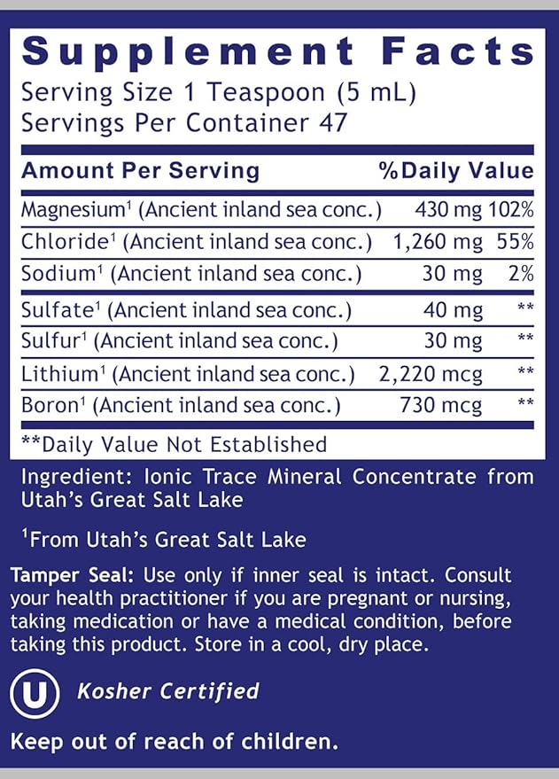 Quantum Nutrition Labs Mag Liquid - Liquid Magnesium Mineral Support Supplement for Women &amp Men Ionic Trace Mineral Concentrate with Chloride Boron &amp Lithium - 8 fl oz Bottle