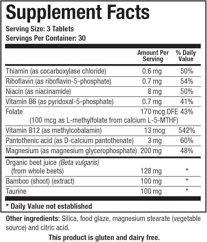 Biotics Research Acti-Mag™ - Premium Magnesium Glycerophosphate (200mg) - with Beetroot Extract B-Vitamins &amp Taurine - 90 Tablets