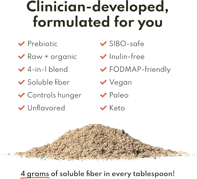 Loosen Up Organic Soluble Fiber Supplement for Digestive Gut Health Constipation &amp IBS Relief Gluten Free Vegan Soluble Prebiotic Powder One Month Supply