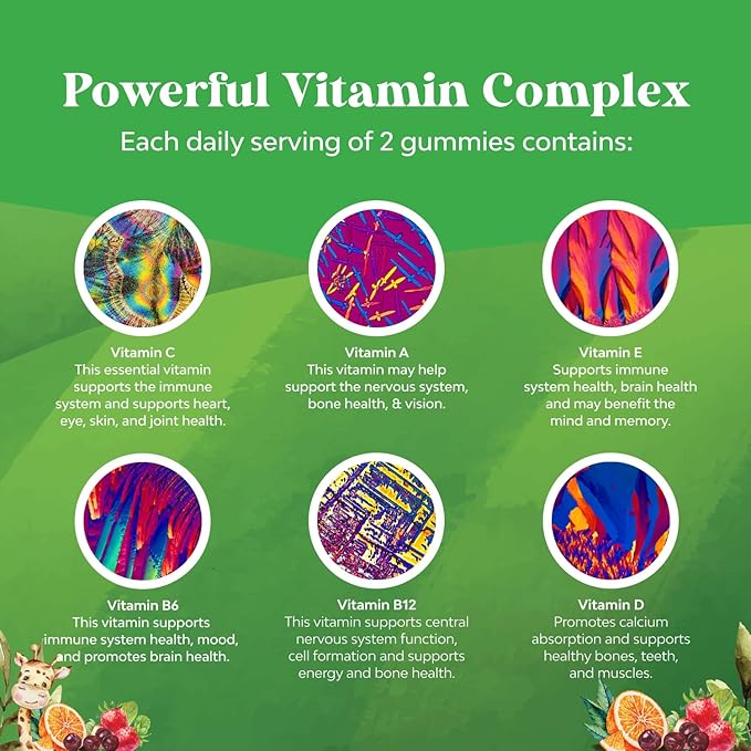Bundle of Kids Magnesium Gummies - Supplement for Nerve Health Muscles &amp Healthy Heart Support and Plant Based Kids Multivitamin Gummies - Multivitamin for Immunity Support with Vitamins A C D3