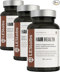 LES Labs Hair Health – Hair Growth &amp Nails Supplement Improved Thickness Strength &amp Fullness – Keratin Biotin Pumpkin Seed &amp MSM – 60 Capsules (Pack of 3)