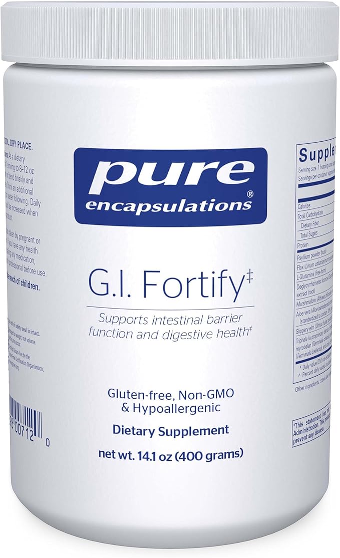 Pure Encapsulations G.I. Fortify - Supports Function Microflora Balance Cellular Health &amp Detoxification of G.I. Tract - with Slippery Elm Bark - 14.1 Oz