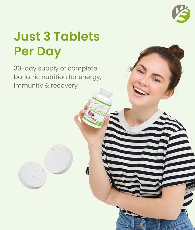 BariSlim Complete Chewable Bariatric Multivitamin Tablets - 45 mg Iron - Bariatric Vitamin &amp Supplement for Post Bariatric Surgery Including Gastric Bypass &amp Gastric Sleeve | Mixed Berry | 90