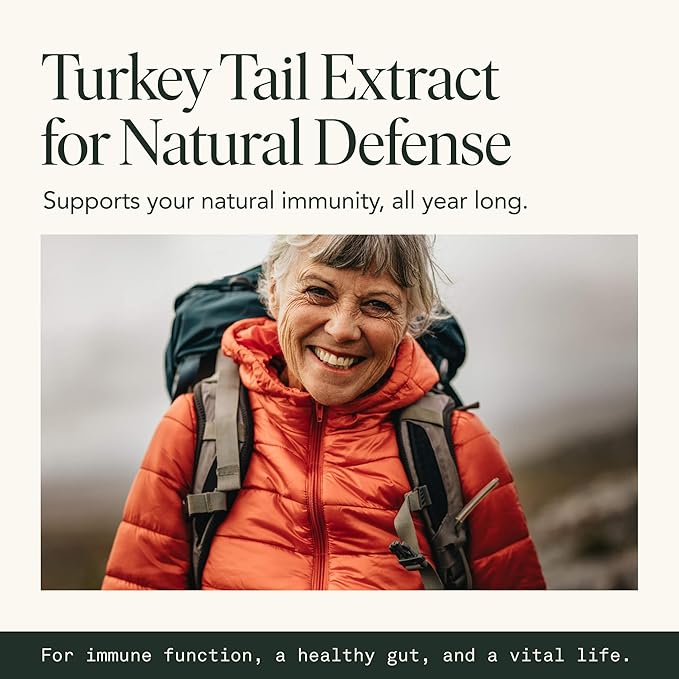 Fantastic Fungi Turkey Tail Mushroom Capsules - Organic Mushroom Extract for Gut Health &amp Immune Support Functional Adaptogenic Turkey Tail Extract Supplement Vegan Pills 120 Caps (2-Month Supp