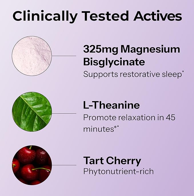 Hum Nutrition Dream Team Magnesium Bisglycinate Powder L Theanine &amp Tart Cherry Magnesium Supplement Drink Mix Support Rest Relaxation &amp Sleep Routine Gluten Free Vegan Cherry Lemon 30