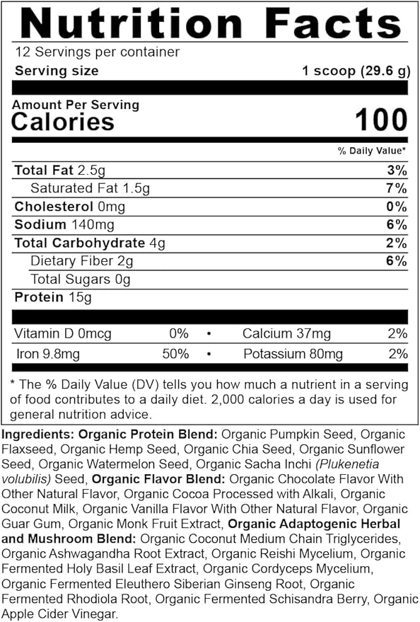 Ancient Nutrition Plant Based Protein Powder Plant Protein+ Chocolate Organic Vegan Superfoods Supplement 15g Protein Per Serving Gluten Free Paleo Friendly 12 Serving