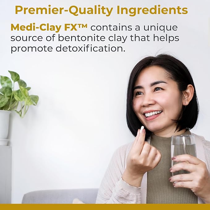 Premier Research Labs Medi-Clay-FX: Bentonite Clay Capsules for Detoxification | Food Grade Smectite Supplement | Absorb Toxins Supports Cellular Health and Mold Detox - 90 Capsules