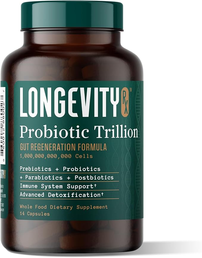 Probiotic Trillion – 1 Trillion CFU with Prebiotics Probiotics Parabiotics &amp Postbiotics – Bacillus Subtilis AB-22 – Gut Health Immune Support Glyphosate Detox – 30 Day Supply
