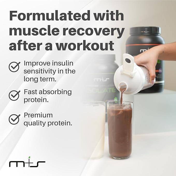 M+S Hydrolyzed Whey Protein Isolate – 25g Protein Low Carb 0g Sugar Grass Fed Whey Isolate Powder with Stevia - Chocolate Flavor - 2.05 lb