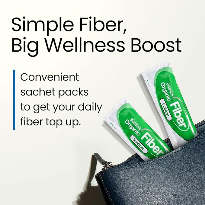 LABO Nutrition Bioactive Organic Fiber – Sunfiber PHGG Soluble Prebiotic Fiber - Digestive Regularity &amp Gut Health – Partially Hydrolyzed Guar Gum Low FODMAP Unflavored Vegan Non-GMO 30 Sache