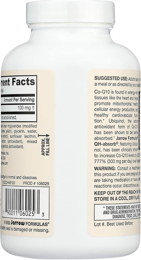 Jarrow Formulas QH-Absorb 100 mg Max Absorption - CoQ10 Ubiquinol &amp Life Extension N-Acetyl-L-Cysteine (NAC) Immune Respiratory Liver Health