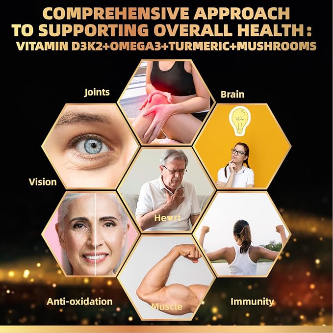 Vitamin D3 5000iu(125mcg) + Vitamin K2(MK7) Gummies with Algae Omega 3 | Maximum Strength Vitamin D3+K2 | for Bone Teeth Energy Immune Calcium Absorption - Vegan Sugar Free60Ct