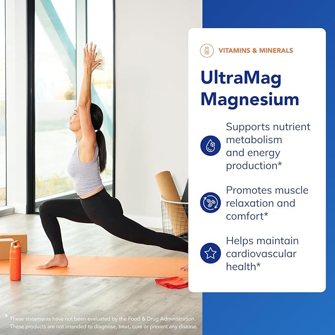 Pure Encapsulations UltraMag Magnesium - Superior Absorption - Bone &amp Muscle Support* - Essential Minerals Supplement - Vegan &amp Non-GMO - 120 Capsules
