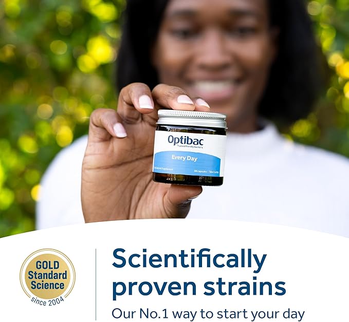 OptiBac Probiotics for Digestive Health 30 Capsules | 6 Scientifically Researched Strains with 5 Billion Live Cultures | Gluten Free &amp Vegetarian | Supports Gut Flora &amp Digestive Health