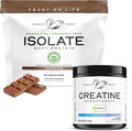 Muscle Feast Isolate + Creatine Bundle: 1 Whey Protein Isolate (Chocolate 2lb) + 1 Creatine Powder (Unflavored 300g) | Premium Supplements Vegetarian Gluten Free