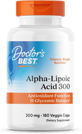 Doctors BEST Alpha-Lipoic Acid 300 Supports Antioxidant Function &amp Glycemic Balance Non-GMO Gluten Free Soy Free Vegan 180 Veggie Caps