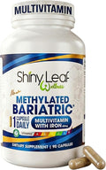 Shiny Leaf Methylated Bariatric Multivitamin with Iron 45mg – Once Daily Capsule Made in USA ASMBS Compliant Bariatric Vitamins for Gastric Bypass &amp Gastric Sleeve for Men &amp Women – (90 Cou