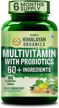 Himalayan Organics Organics Multivitamin with Probiotics - 45 Ingredients for Men and Women with Vitamin C D E B3 B12 Zinc Giloy and Biotin (180 Tablets)