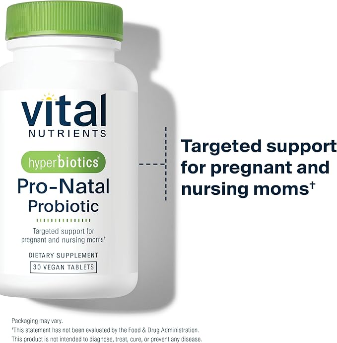 Hyperbiotics Vital Nutrients Pro-Natal Prenatal Probiotics for Women | Support for Occasional Nausea Bloating and Gas | Vegan Pregnancy Probiotic for Women | Gluten Dairy Soy Free | 30 Tablets