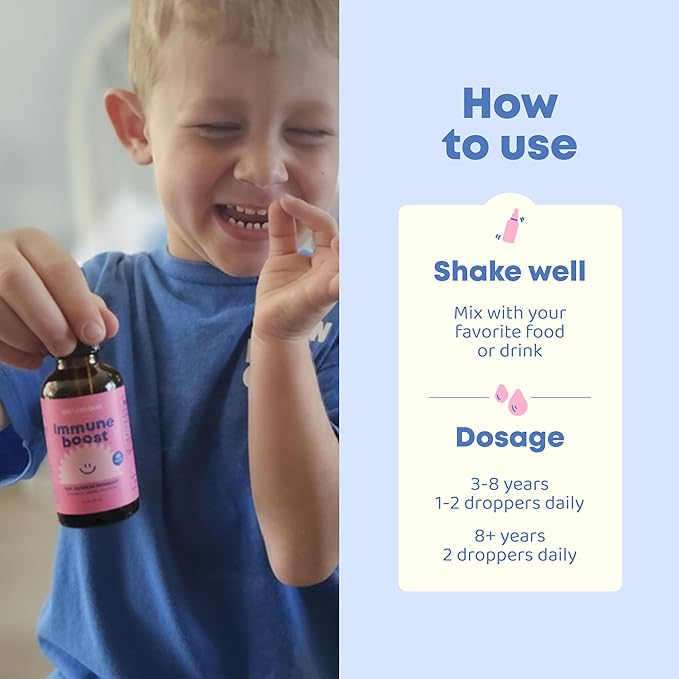 JoySpring Immune Drops – Kids Immune Support Supplement with Elderberry Extract Echinacea Oregon Grape Root &amp Orange Peel Liquid for Ages 3–16+ Years &amp Adults | 2 fl oz (60 Servings) (Pack o