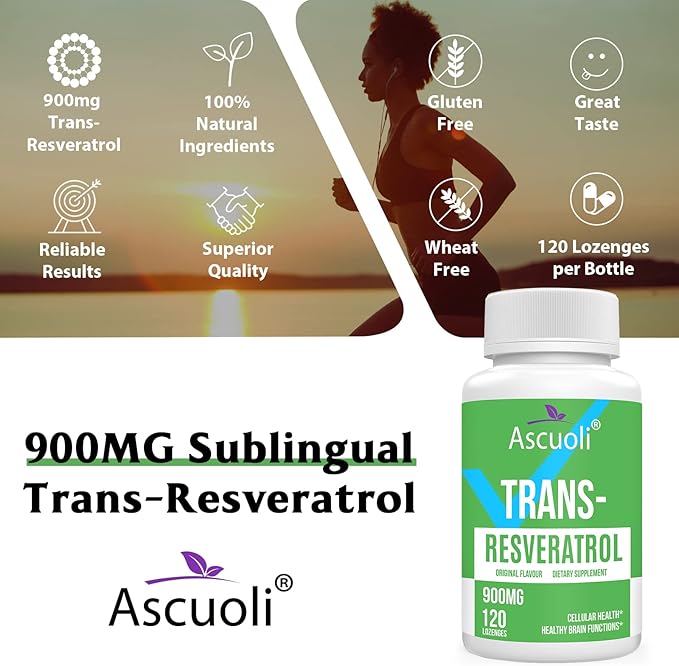 Sublingual Trans-Resveratrol Purity 99% 3-in-1 Advanced Formula Resveratrol Supplement for Boost NAD+ Immune &amp Energy Support Anti-Aging Skin Health &amp Antioxidant 240 Lozenge (240-Day Sup