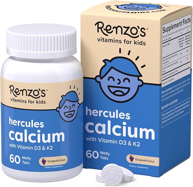 Renzo's Vitamins Kid Essential Bundle - Probiotic Vitamin C with Elderberry &amp Zinc for Immune Support Picky Eater Kids Multivitamin and Hercules Calcium