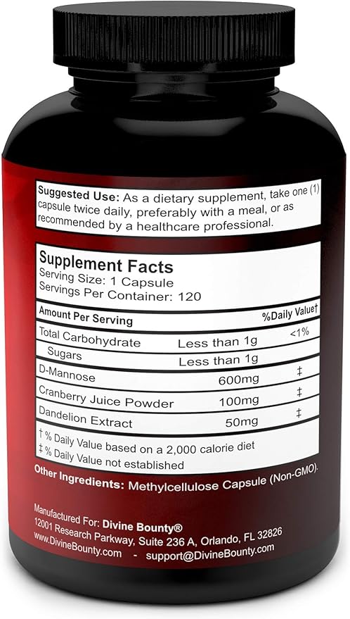 Divine Bounty D-Mannose Capsules &amp Mens Multivitamin Bundle
