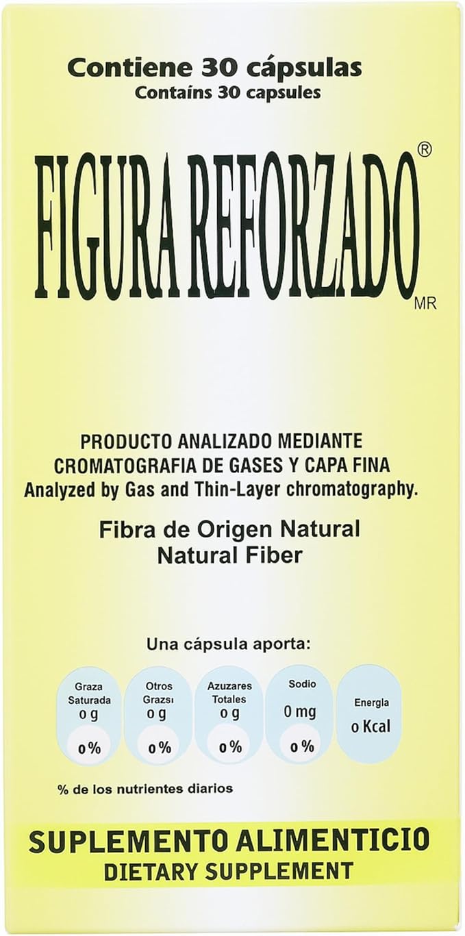 Figura Reforzado Fiber Supplement - 30 Capsules - Fiber Pills for Digestive Health - Natural Fiber Capsules for Regularity and Wellness - Convenient and Easy to Swallow