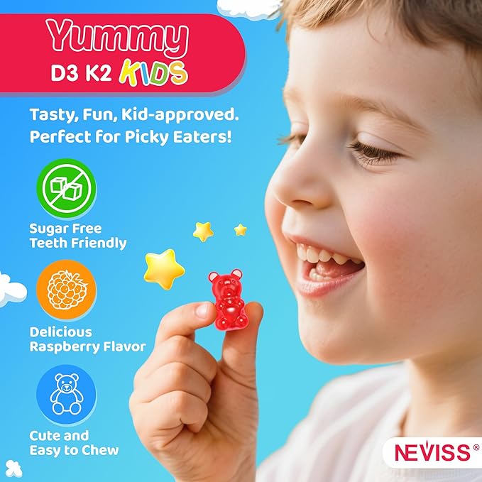 Kids Vitamin D3 K2 Gummies 2 Pack + Omega 3 Gummies for Kids 2 Pack