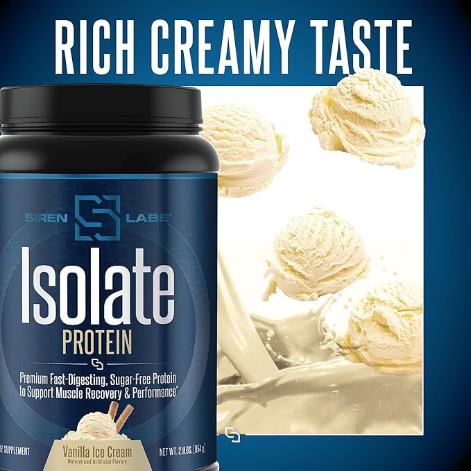 Isolate Premium Whey Protein Powder Keto Isolate and Hydrolysate with Amino Acids Including Glutamine for Lean Muscle Growth and Recovery - Vanilla Ice Cream (30 Servings)