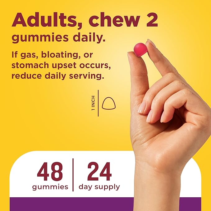 Nature Made Triple-Action Biotics Gut and Immune Health Support Digestive Probiotics for Women and Men Prebiotic Fiber Gummies 48 Gummies 24 Day Supply