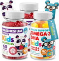 DR. MORITZ Calm Magnesium Gummies for Kids (60 Count 2 Pack) and Kids Omega 3 Gummies (90 Count) Bundle - Low Sugar Vegetarian No Fish Oil