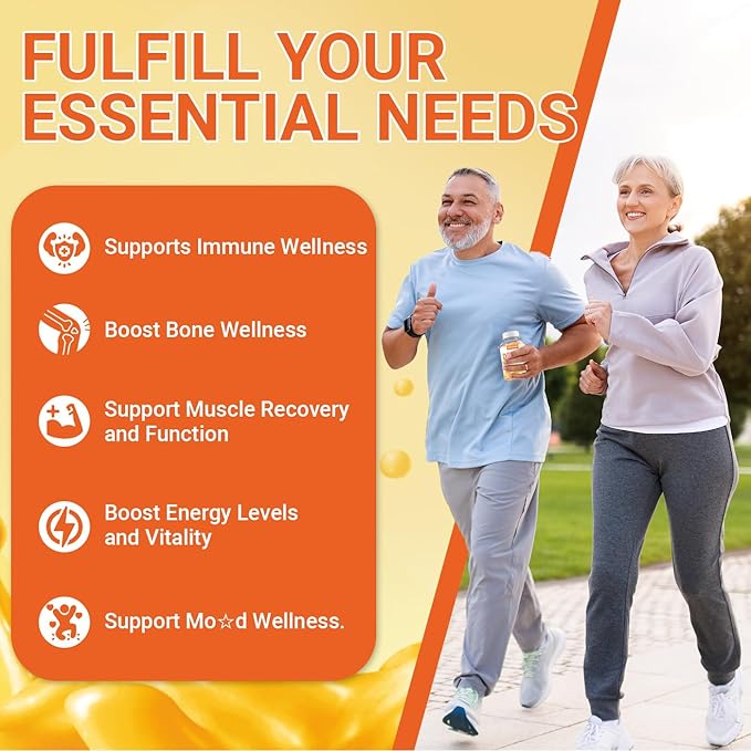 Vitamin D3 K2 Gummies Vitamin D3 10000 IU &amp K2 (MK-7) 200 mcg - D3 K2 Supplement with Omega 3 Calcium Magnesium for Bone Muscle Teeth Immune