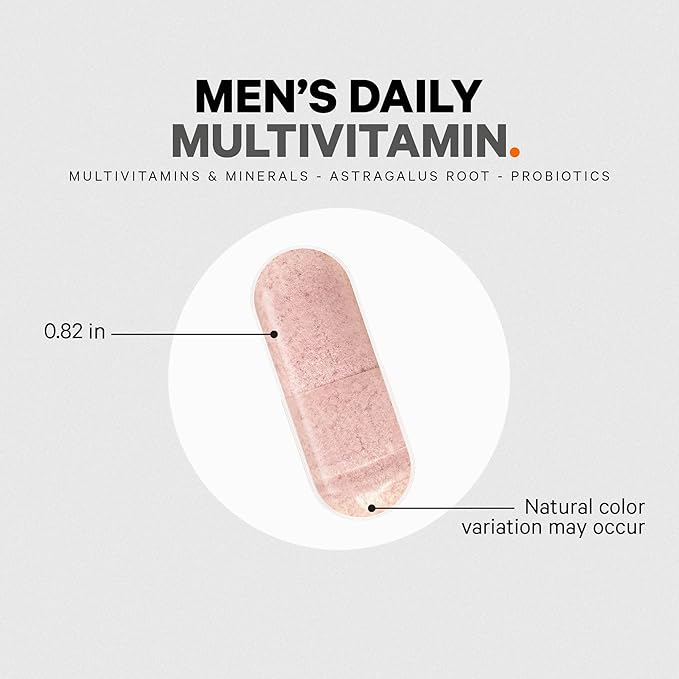 Codeage Men's Multivitamin - Daily Vitamins for Men with Vitamin A C D3 E B12 Magnesium Zinc Iron Chromium Probiotics Astragalus &amp More - 1 Capsule Per Serving - 30 Capsules