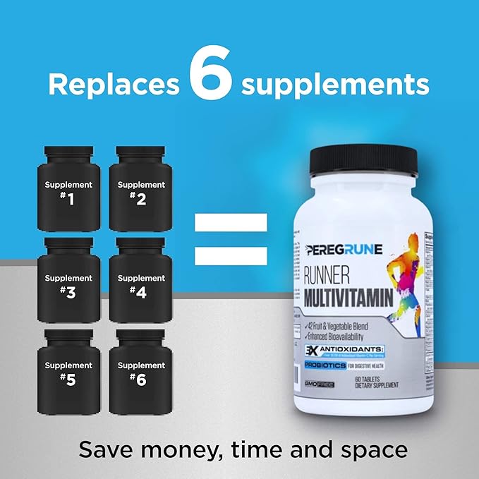 Runner Multivitamin &amp Omega 3 Bundle (1 Month Supply) | Antioxidants for Health &amp Recovery | Vitamin B Complex for Endurance Energy VO2 Max | Joints &amp Heart: 1000mg Fish Oil