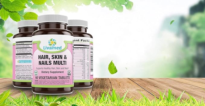 Organic Hair Skin and Nails Vitamins for Women with Biotin MSM B Complex Vitamins-Hair Vitamins &amp Skin Vitamins That Promotes Healthy Hair Nail Growth &amp Thickening Strength for Men &amp W
