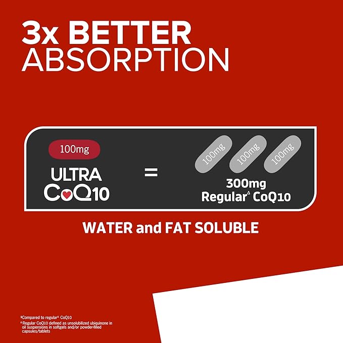 Qunol Ultra CoQ10 100mg Softgels- 3X Better Absorption Coenzyme Q10 Supplements - Antioxidant Supplement for Vascular and Heart Health &amp Energy Production - 5 Month Supply - 150 Count
