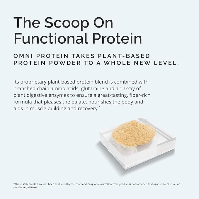 BRAINMD Dr Amen OMNI Protein Vanilla - 2.38 lbs - Plant-Based Protein Powder - Promotes Energy &amp Exercise Recovery - Vegan Vegetarian Sugar Free Gluten Free - 30 Servings