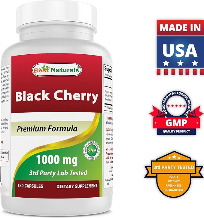 Best Naturals Black Cherry 1000 Mg &amp Vitamin K2 (MK7) with D3