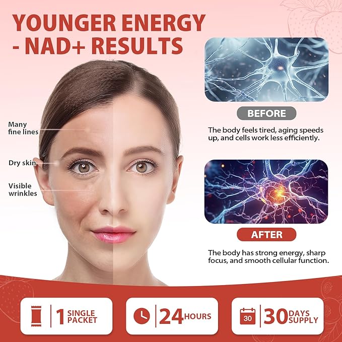 1000mg High-Potency NAD+ Liquid Supplement Nicotinamide Riboside &amp Resveratrol with PQQ Boosts Cellular Energy Focus &amp Healthy Aging - 1 Pc