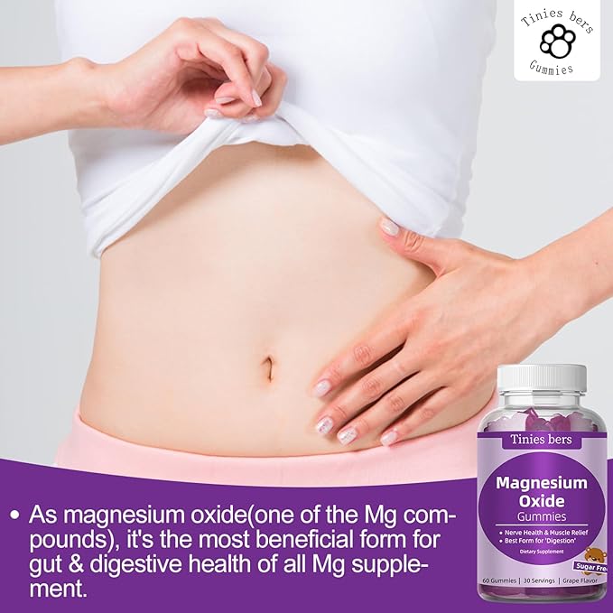 Activated Charcoal Gummies 400mg Magnesium Oxide Gummies 500mg Sugar Free for Adults &amp Kids Quicker to Cleanse Detox Gas Relief Gut &amp Oral Health Best Mg Form for ‘Digestion’