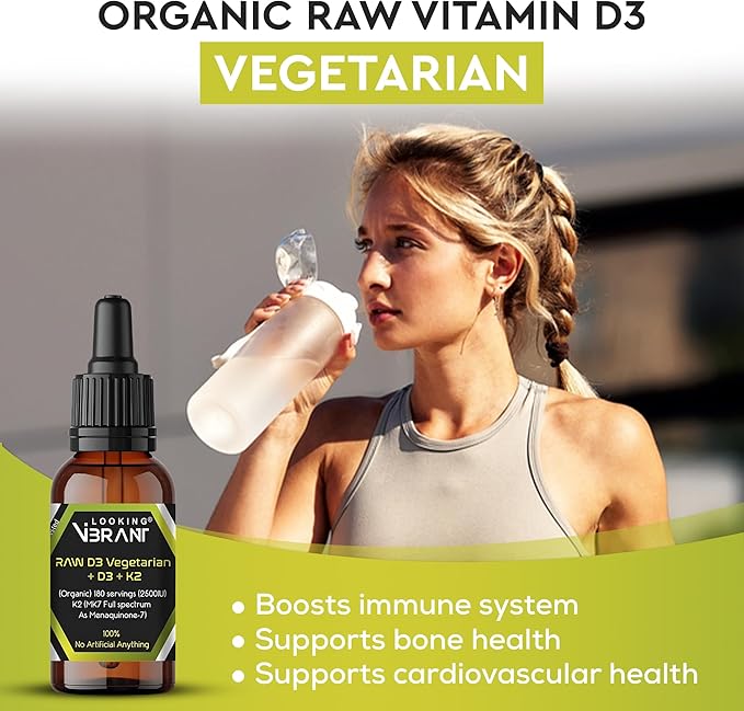 Vitamin D3 + K2 (MK-7) Liquid Drops with MCT Oil &amp Olive Oil - Vegetarian Non-GMO Soy-Free Gluten-Free Alcohol-Free 1 Bottle 2 Fl Oz (60 ml) - 180 Servings (2500 IU per Serving)