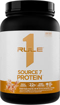 Rule 1 Source 7 Protein – Decadent Flavor Velvety Smooth Texture 22g Anytime Protein and 10g Naturally Occurring EAAs Per Serving from 7 Premium Sources (1.8 Pounds* Salted Carmel)